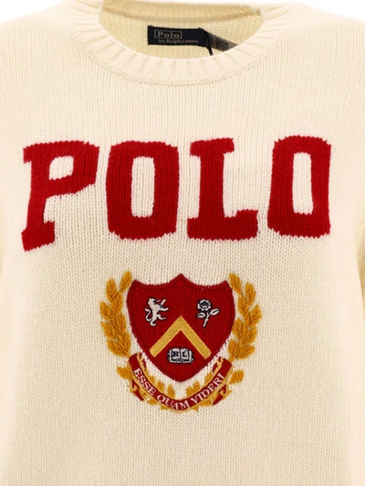 Shop Polo Ralph Lauren "polo" Sweater In White