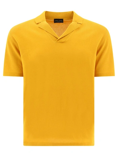 Shop Roberto Collina "open" Polo Shirt In Yellow