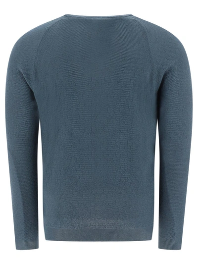 Shop Roberto Collina Bouclé Sweater In Blue