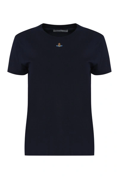 Shop Vivienne Westwood Cotton Crew-neck T-shirt In Blue
