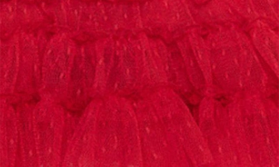 Shop Little Me Sparkle Tree Long Sleeve Dress, Leggings & Headband Set In Red