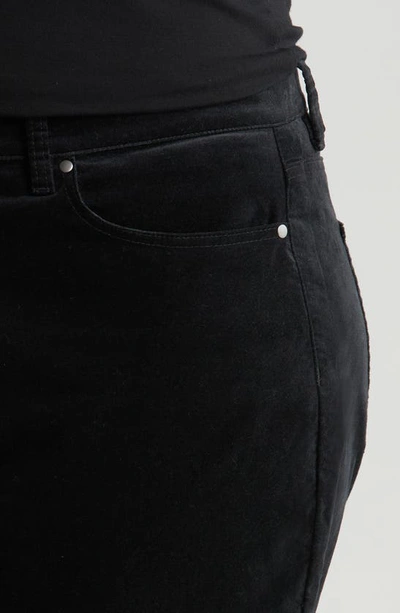 Shop Eileen Fisher High Waist Slim Straight Leg Velveteen Jeans In Black