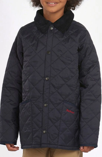 Shop Barbour Kids' Liddesdale Quilted Jacket In Navy
