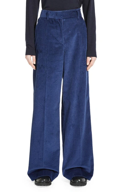 Shop Weekend Max Mara Tania Wide Leg Cotton Corduroy Pants In China Blue