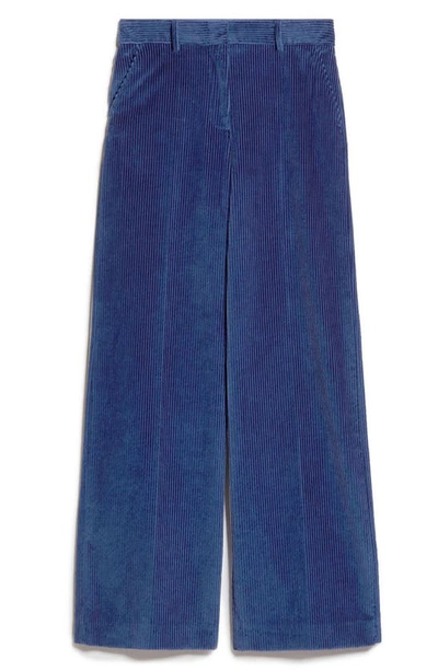 Shop Weekend Max Mara Tania Wide Leg Cotton Corduroy Pants In China Blue