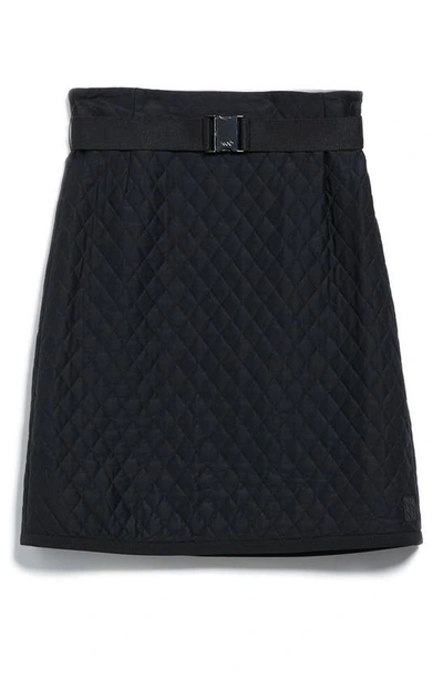 Shop Weekend Max Mara Giugno Quilted Jersey A-line Skirt In Black