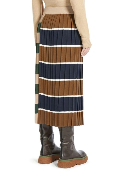 Shop Weekend Max Mara Gabriel Pleated Wool Blend Knit Skirt In Beige