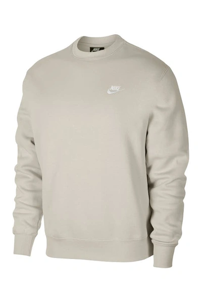 Shop Nike Club Crewneck Sweatshirt In 72 Ltbone/white