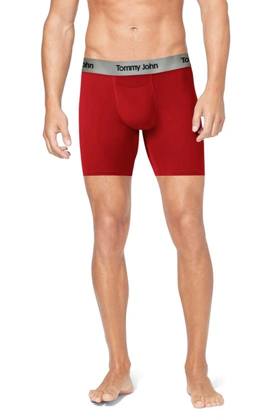 Shop Tommy John Second Skin 6-inch Boxer Briefs In Emboldened Red
