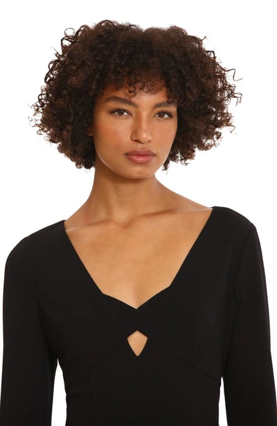 Donna Morgan Keyhole Long Sleeve Sheath Dress In Black