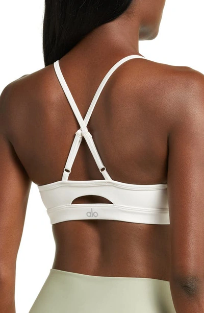 Shop Alo Yoga Airlift Intrigue Bra In Ivory