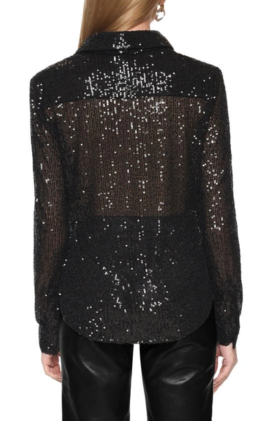 Shop Wayf Sequin Shirt In Black