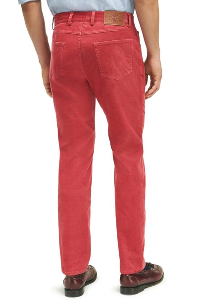 Shop Brooks Brothers Slim Fit Stretch Cotton Corduroy Pants In Earth Red