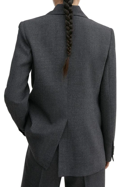 Mango Women's Structured Suit Blazer In Medium Heather Grey