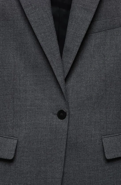 Mango Women's Structured Suit Blazer In Medium Heather Grey