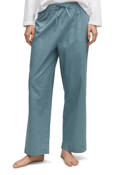 Mango Stripe Cotton Pajamas In Indigo Blue