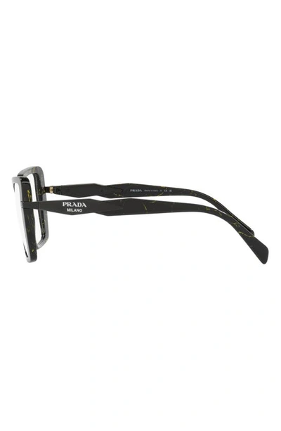 Shop Prada 53mm Square Optical Glasses In Black Marble