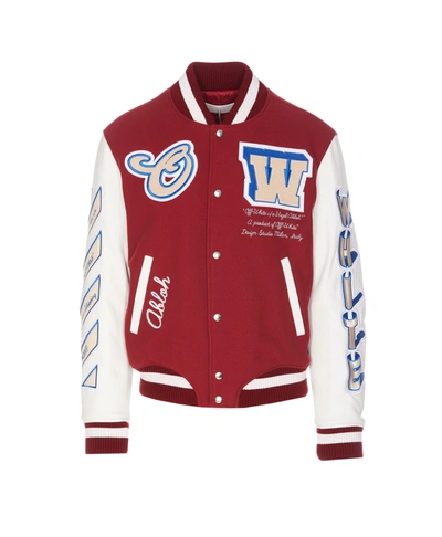 Shop Off-white Bomber With Applications In Red