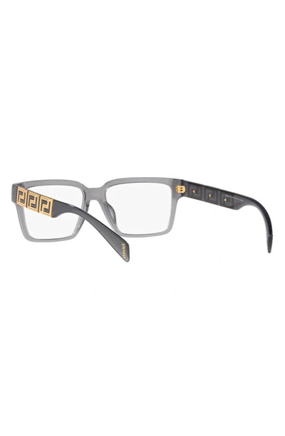 Shop Versace 53mm Rectangular Optical Glasses In Opal Grey