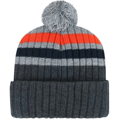 Shop 47 ' Charcoal Syracuse Orange Stack Striped Cuffed Knit Hat With Pom