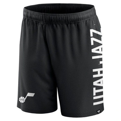 Shop Fanatics Branded Black Utah Jazz Post Up Mesh Shorts