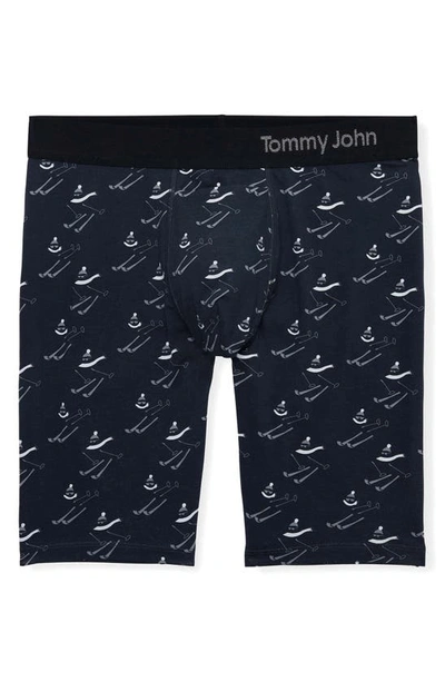 Shop Tommy John Cool Cotton 8-inch Boxer Briefs In Invisible Skier