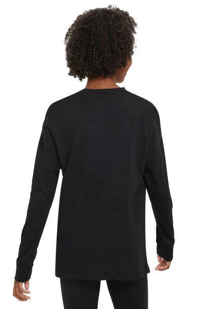 Shop Nike Kids' Sportswear Long Sleeve Logo T-shirt In Black