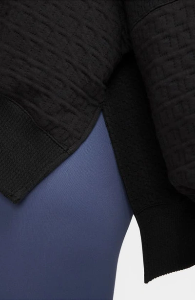 Shop Nike Therma-fit Fleece Sweatshirt In Black/ Pcg6c