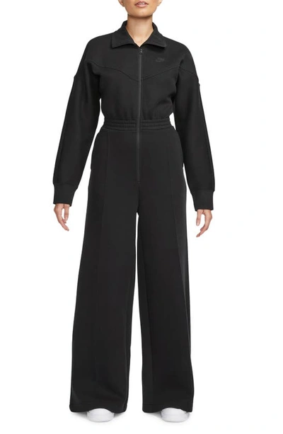 Shop Nike Tech Windrunner Jumpsuit In Black/ Black