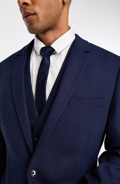 Shop Asos Design Slim Fit Suit Jacket In Navy