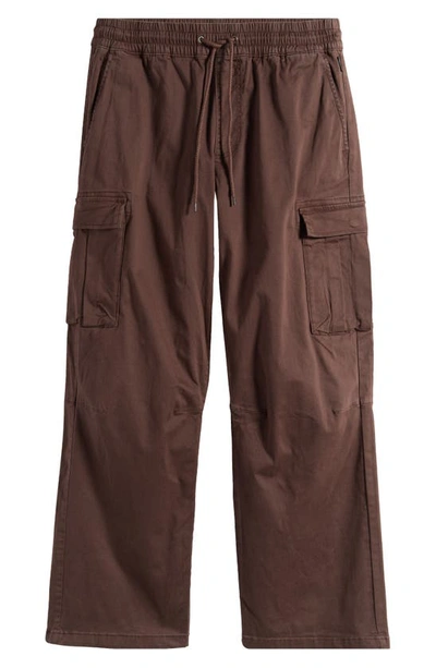 Shop Pacsun Brody Wide Leg Drawstring Cargo Pants In Brown