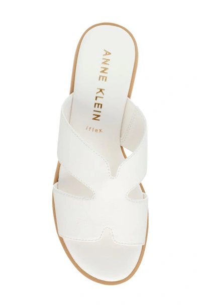 Shop Anne Klein Timmy Slide Sandal In White Smooth