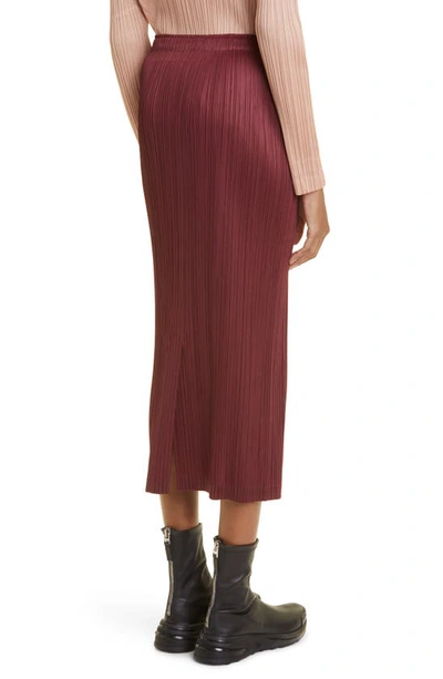 Shop Issey Miyake Monthly Colors October Pleated Midi Skirt In Brown