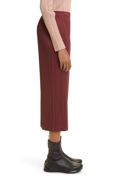 Shop Issey Miyake Monthly Colors October Pleated Midi Skirt In Brown