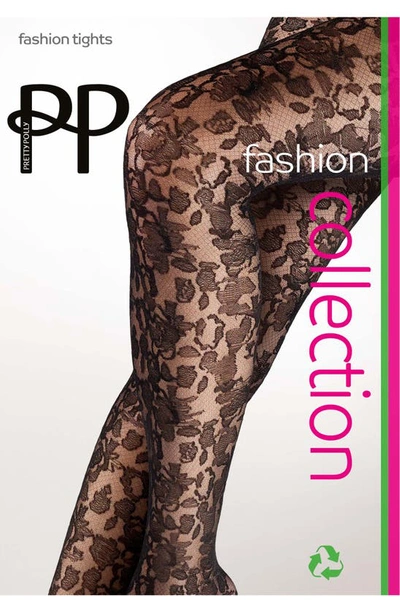Shop Pretty Polly Floral Tights In Black