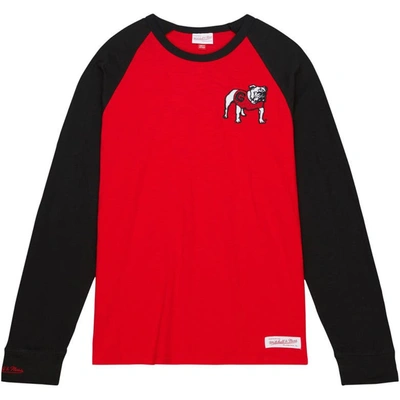 Shop Mitchell & Ness Red Georgia Bulldogs Legendary Slub Raglan Long Sleeve T-shirt