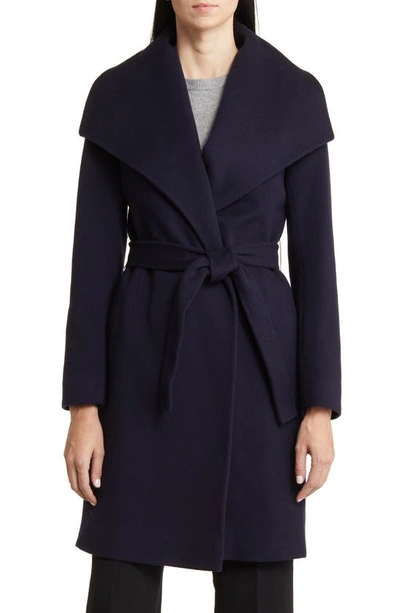 Shop Fleurette Jordon Belted Wool Wrap Coat In Midnight