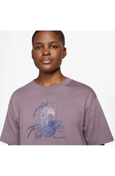 Shop Jordan Flight Graphic T-shirt In Sky Mauve/ Sky Purple