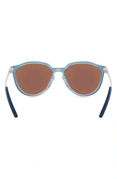Shop Oakley Sielo 57mm Polarized Round Sunglasses In Dark Grey