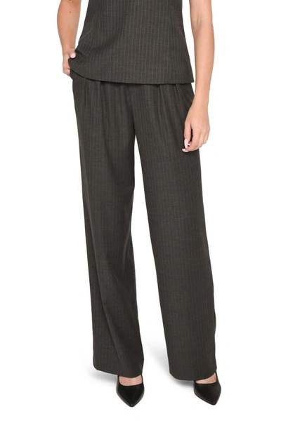 Shop Wayf X Jourdan Sloane Cindy Pleated Pinstripe Trousers In Charcoal