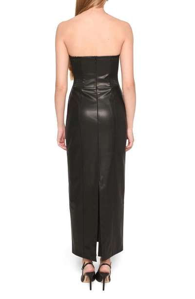 Shop Wayf X Jourdan Sloane Naomi Strapless Faux Leather Dress In Black