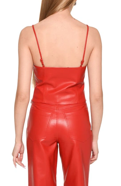 Shop Wayf X Jourdan Sloane Giselle Faux Leather Crop Camisole In Red