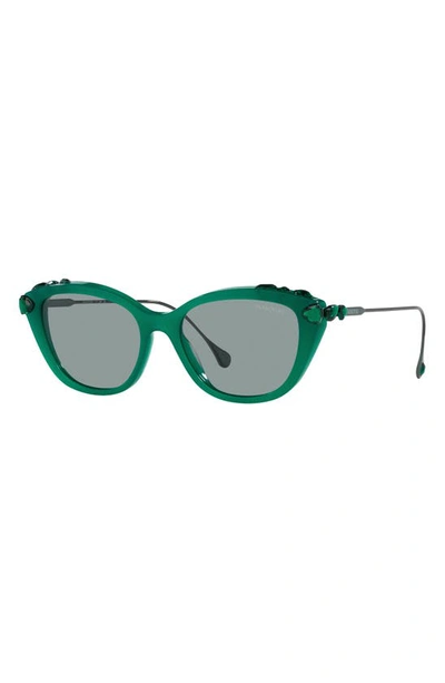 Shop Swarovski 53mm Cat Eye Sunglasses In Opal Green