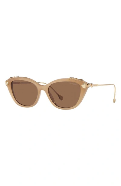 Shop Swarovski 53mm Cat Eye Sunglasses In Opal Beige