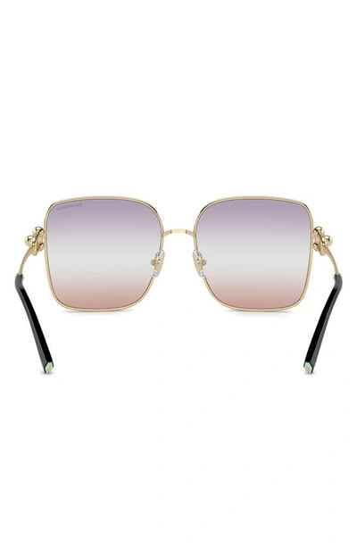 Shop Tiffany & Co 58mm Square Sunglasses In Pale Gold