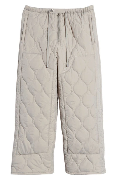 Shop Tombogo Quilted Double Knee Pants In Grey