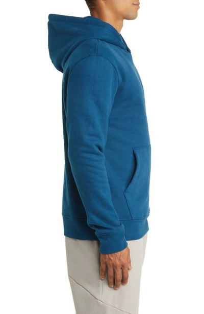 Shop Beyond Yoga Every Body Cotton Blend Hoodie In Blue Gem