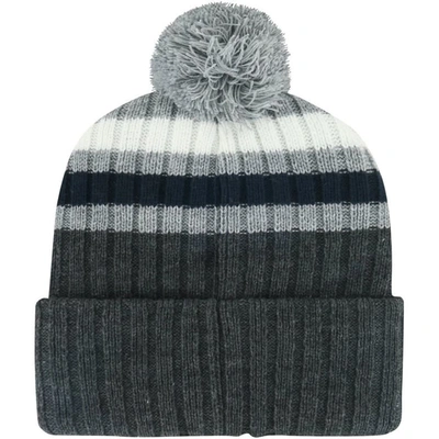 Shop 47 ' Charcoal Penn State Nittany Lions Stack Striped Cuffed Knit Hat With Pom
