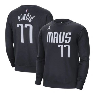 Shop Jordan Brand Luka Dončić Navy Dallas Mavericks Statement Name & Number Pullover Sweatshirt