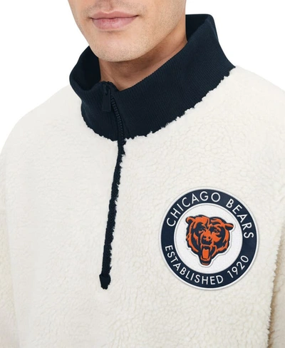 Shop Tommy Hilfiger Cream Chicago Bears Jordan Sherpa Quarter-zip Sweatshirt